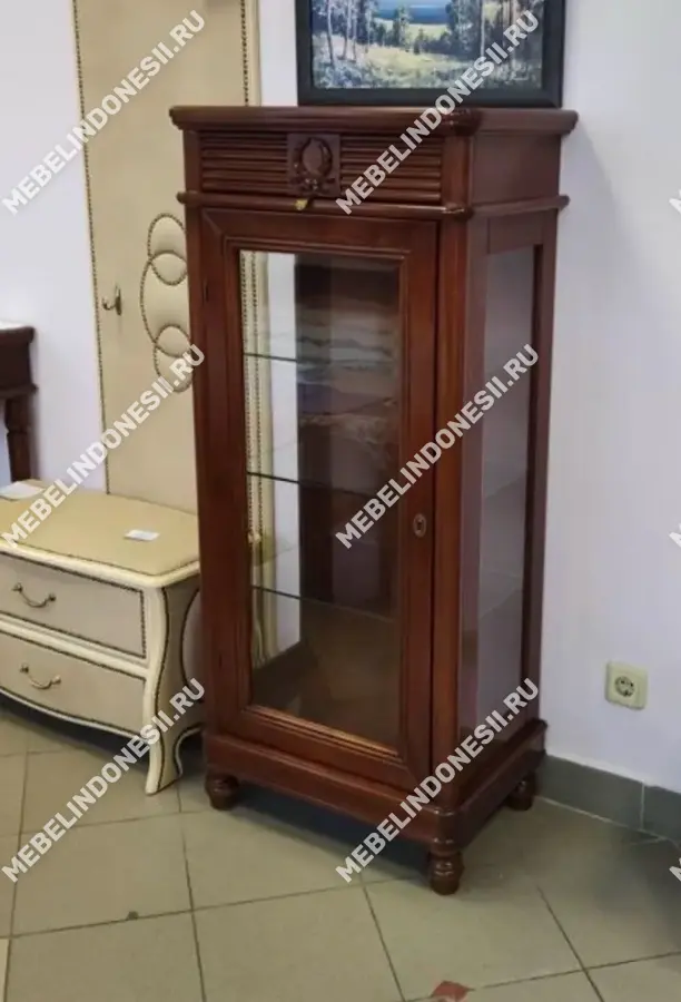 Витрина малая "Мария Сильва" Слоновая кость MS835  купить в интернет магазине Мебель из массива. Звоните +7 495 961-63-63 Витрины из массива дерева