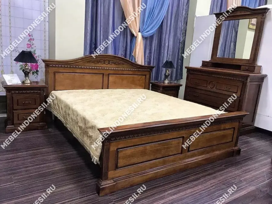 Кровать 180 "Венеция" Слоновая кость 761  купить в интернет магазине Мебель из массива. Звоните +7 495 961-63-63 Румынская мебель